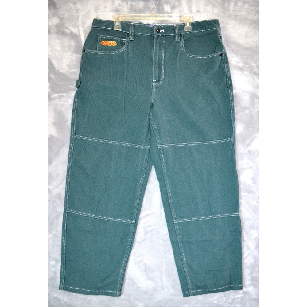 GMPYRE Green‎ Relax Loose Sz 36 Skater Jeans Baggy Double Knee Inseam 28"